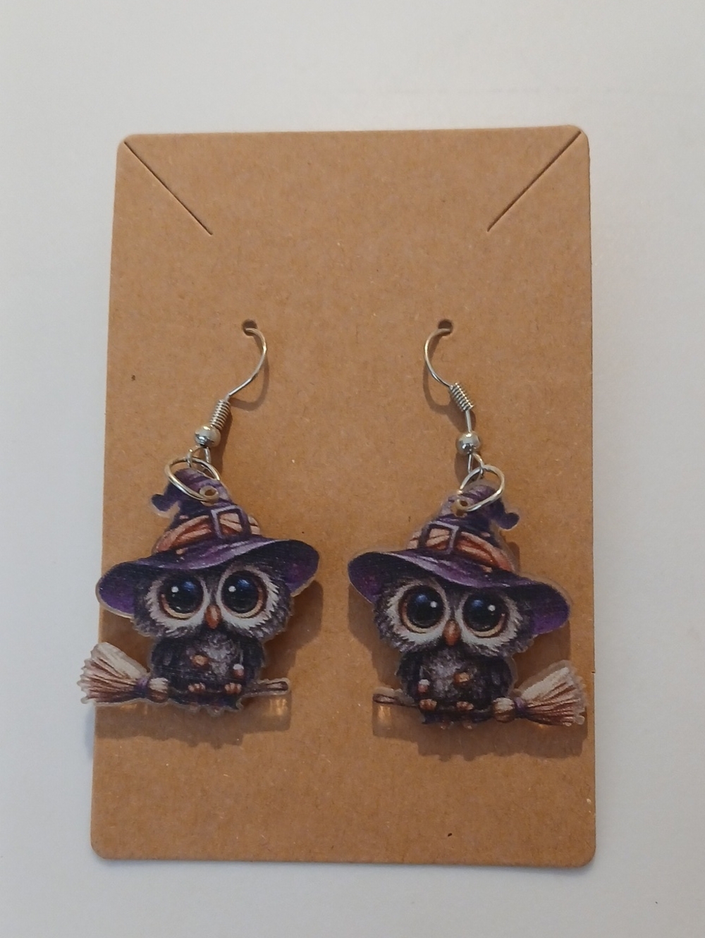 Fashion Jewelry Purple Witch Owl Drop Earrings
